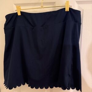 Crown & Ivy Navy Blue Scalloped Skort